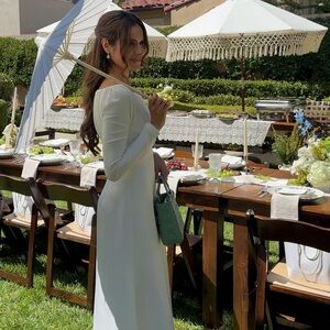 Chats by CDAM Long Sleeve Maxi Dress White A-Line